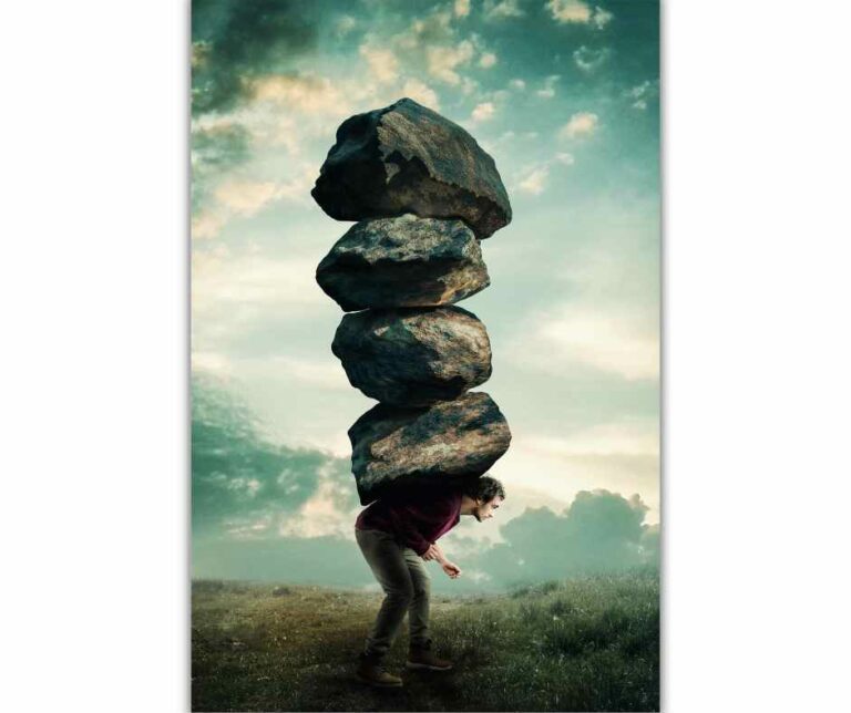 man carrying heavy rocks ChatGPT how to quit compulsive porn use