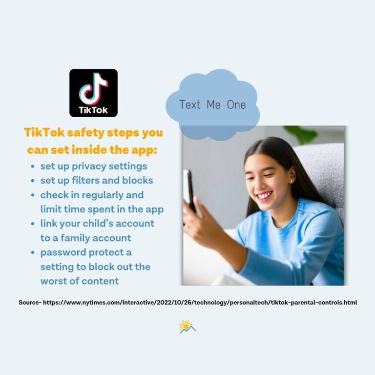child texting a TikTok safety guide for setting up TikTok
