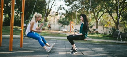 Young women chatting while on swings in a park: Tips for Women Struggling with Pornography