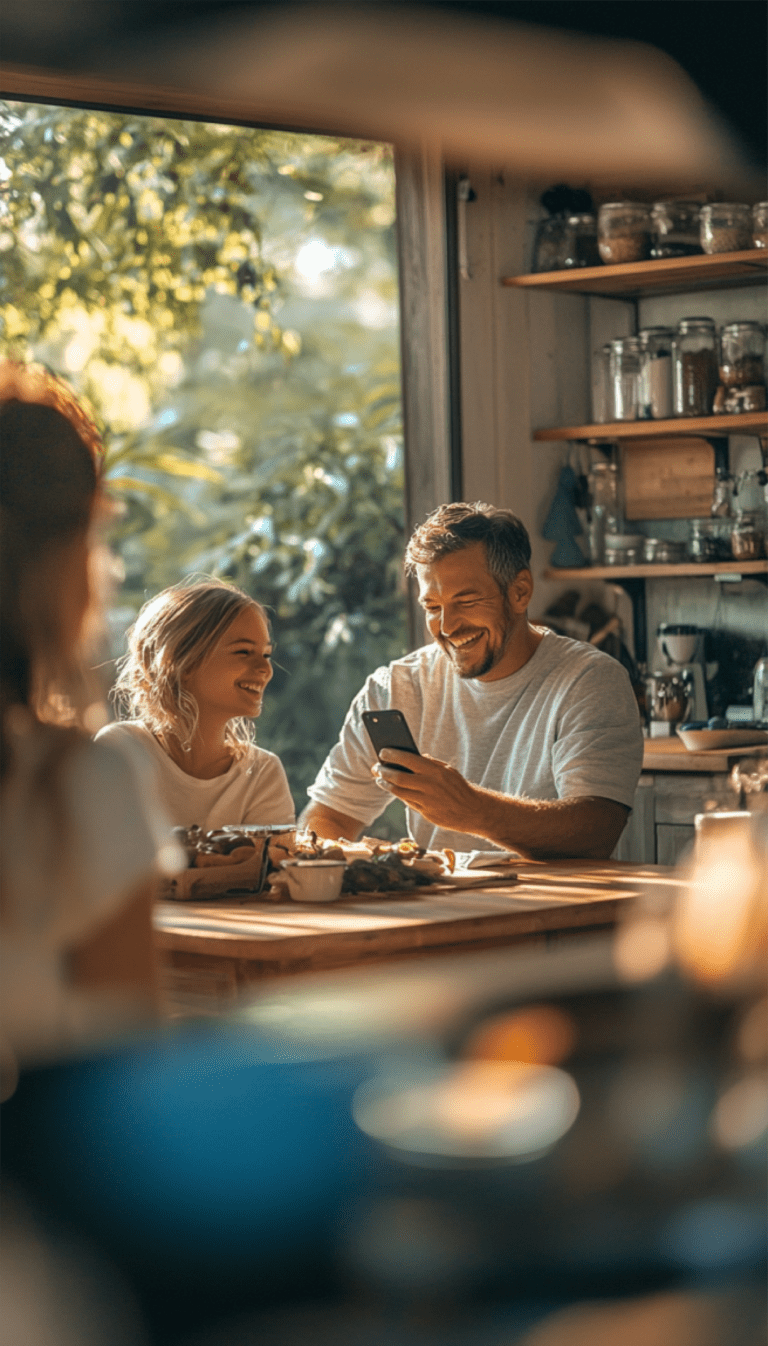 happy family at table 3 Reasons Why Wives and Partners Love Ever Accountable